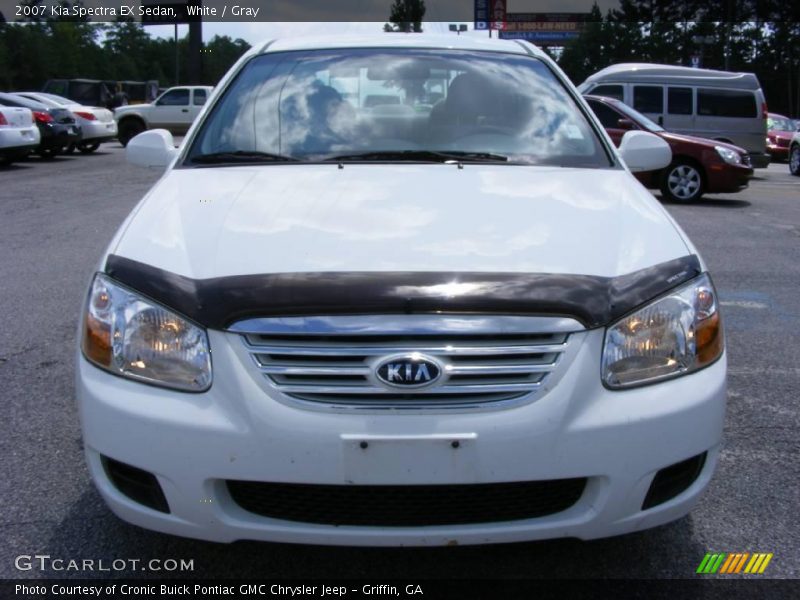 White / Gray 2007 Kia Spectra EX Sedan