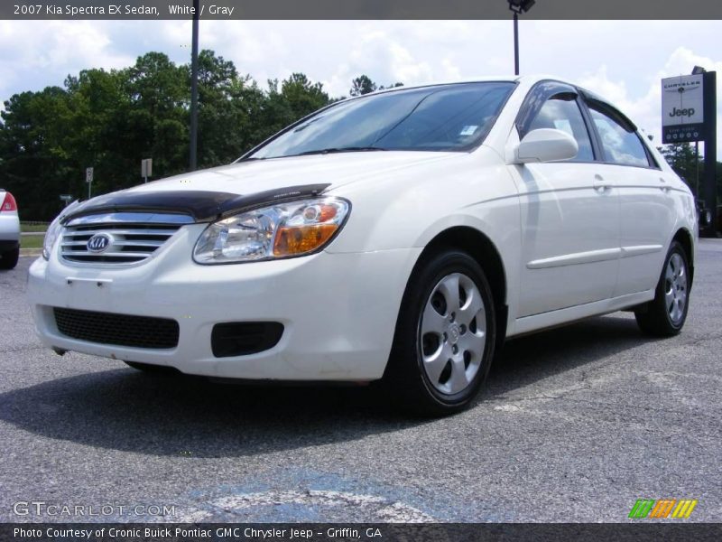 White / Gray 2007 Kia Spectra EX Sedan