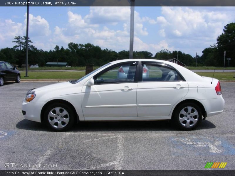 White / Gray 2007 Kia Spectra EX Sedan