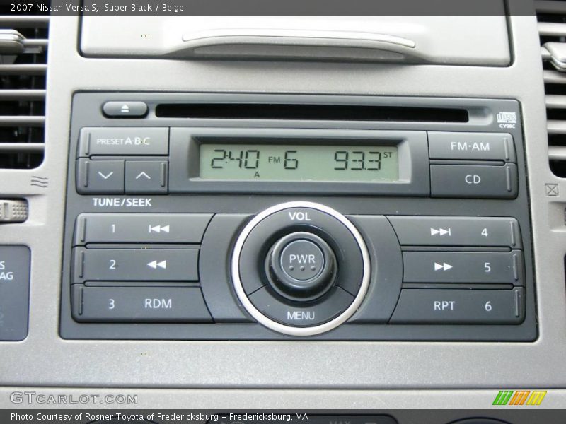 Super Black / Beige 2007 Nissan Versa S
