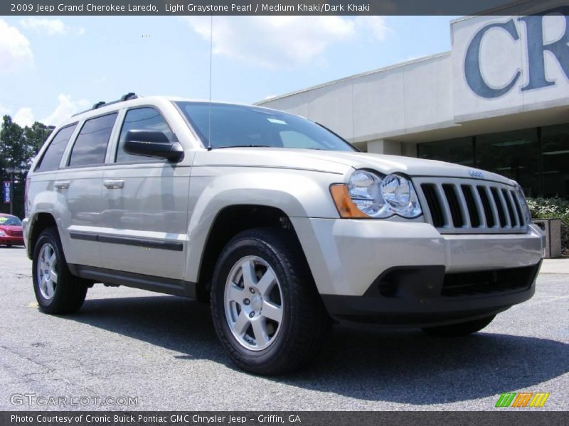 Light Graystone Pearl / Medium Khaki/Dark Khaki 2009 Jeep Grand Cherokee Laredo
