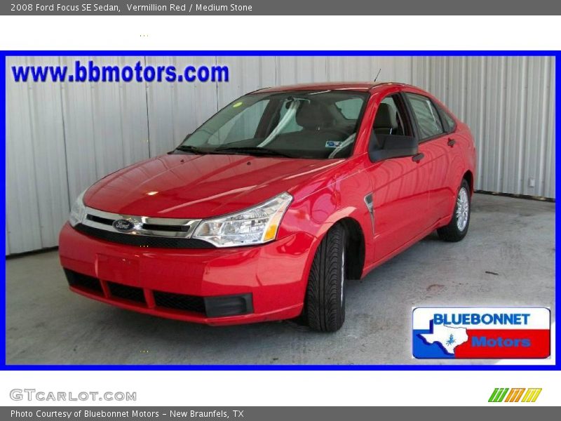Vermillion Red / Medium Stone 2008 Ford Focus SE Sedan