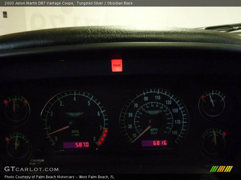 Tungsten Silver / Obsidian Black 2003 Aston Martin DB7 Vantage Coupe