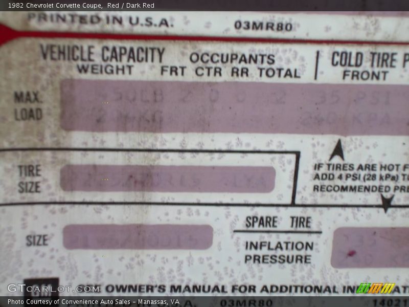 Red / Dark Red 1982 Chevrolet Corvette Coupe