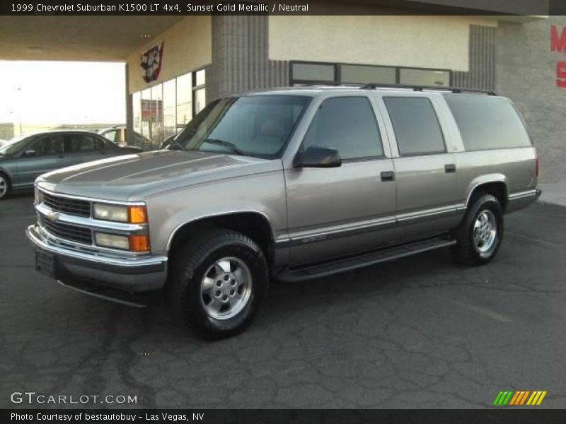 Sunset Gold Metallic / Neutral 1999 Chevrolet Suburban K1500 LT 4x4