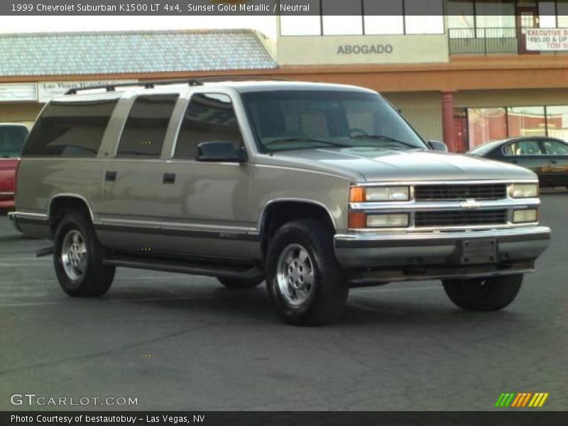 Sunset Gold Metallic / Neutral 1999 Chevrolet Suburban K1500 LT 4x4