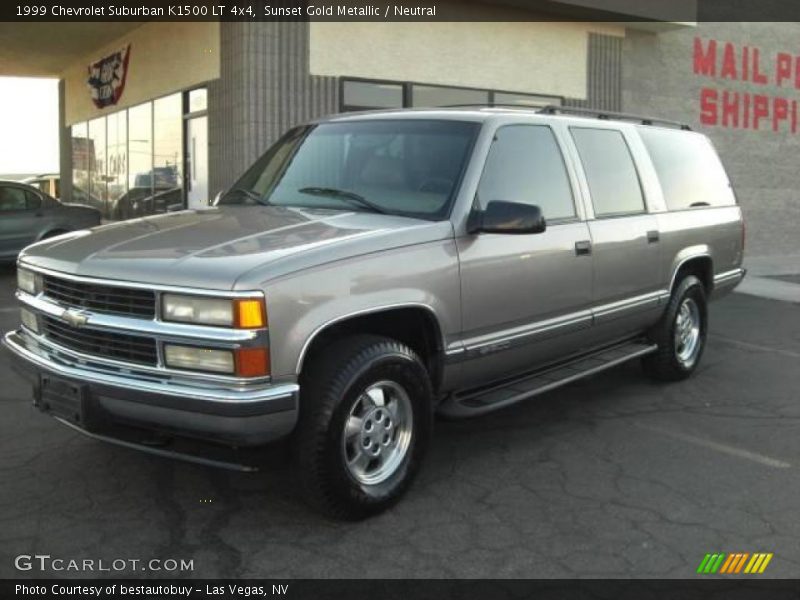 Sunset Gold Metallic / Neutral 1999 Chevrolet Suburban K1500 LT 4x4