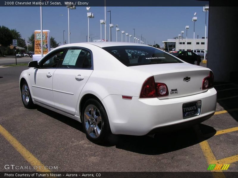White / Ebony 2008 Chevrolet Malibu LT Sedan