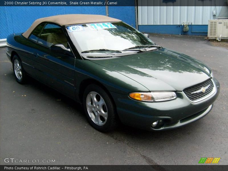 Shale Green Metallic / Camel 2000 Chrysler Sebring JXi Convertible