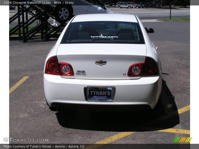 White / Ebony 2008 Chevrolet Malibu LT Sedan