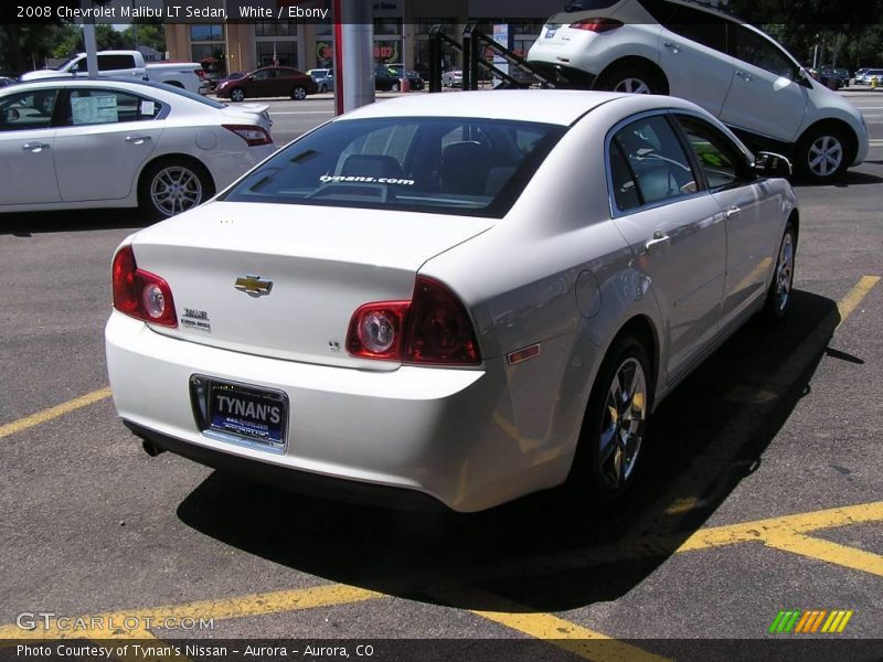 White / Ebony 2008 Chevrolet Malibu LT Sedan