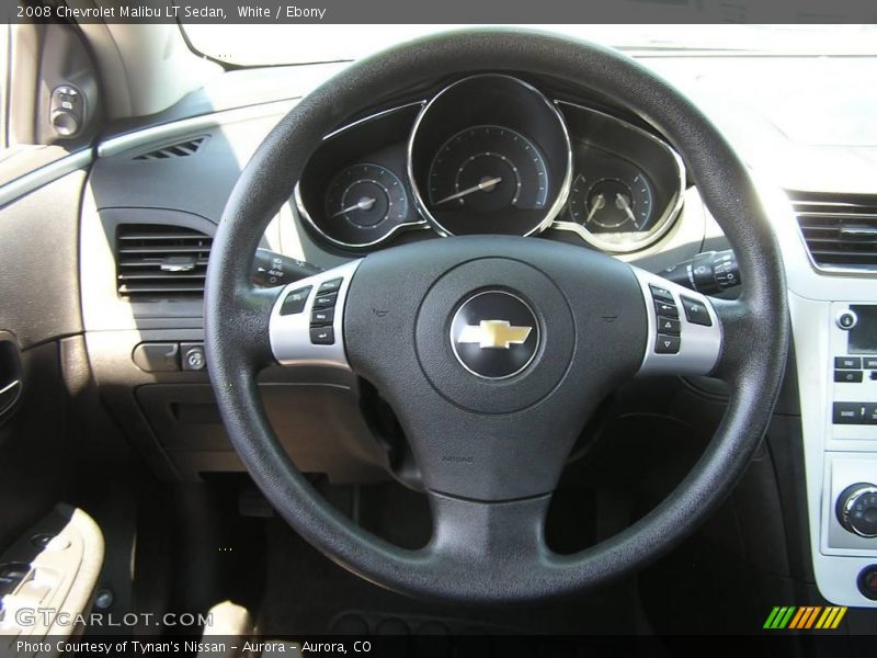 White / Ebony 2008 Chevrolet Malibu LT Sedan