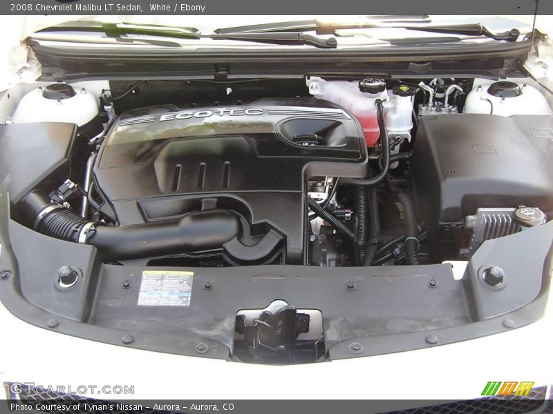 White / Ebony 2008 Chevrolet Malibu LT Sedan