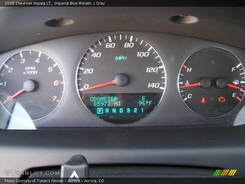 Imperial Blue Metallic / Gray 2008 Chevrolet Impala LT