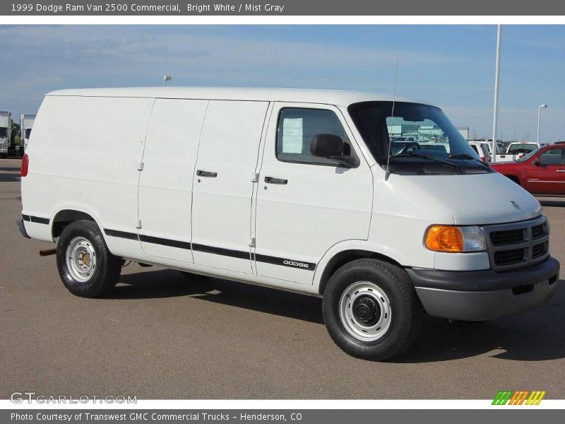 Bright White / Mist Gray 1999 Dodge Ram Van 2500 Commercial