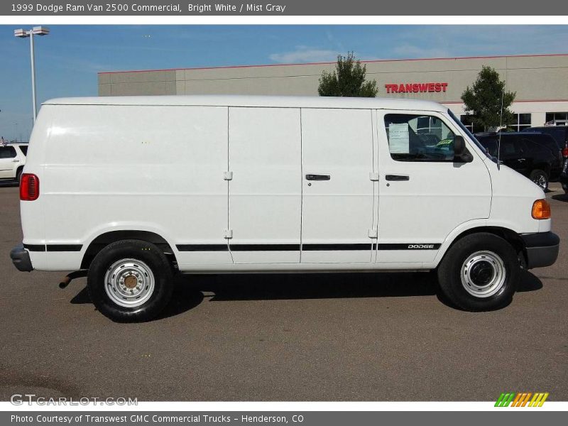 Bright White / Mist Gray 1999 Dodge Ram Van 2500 Commercial
