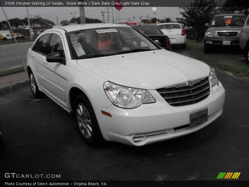Stone White / Dark Slate Gray/Light Slate Gray 2008 Chrysler Sebring LX Sedan