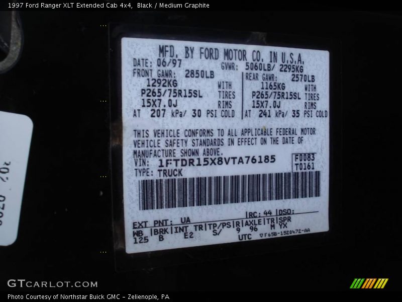 Black / Medium Graphite 1997 Ford Ranger XLT Extended Cab 4x4