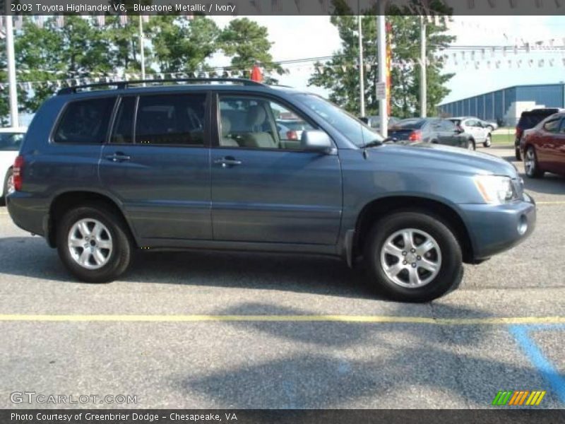 Bluestone Metallic / Ivory 2003 Toyota Highlander V6