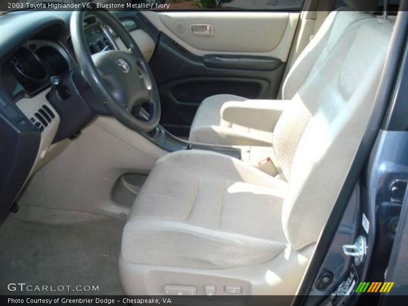 Bluestone Metallic / Ivory 2003 Toyota Highlander V6