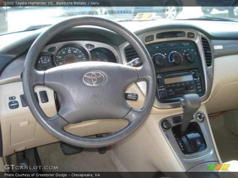 Bluestone Metallic / Ivory 2003 Toyota Highlander V6