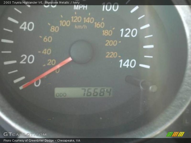 Bluestone Metallic / Ivory 2003 Toyota Highlander V6