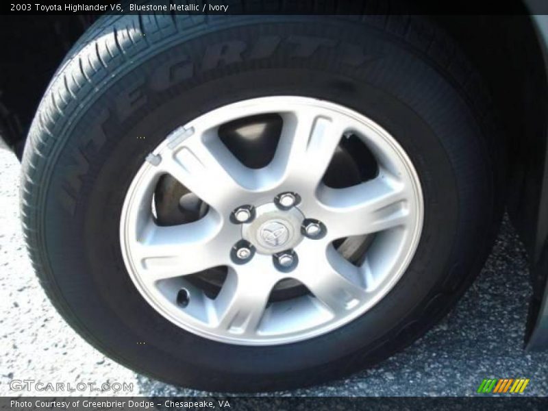 Bluestone Metallic / Ivory 2003 Toyota Highlander V6