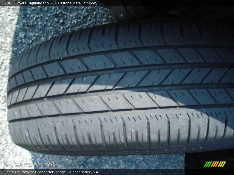 Bluestone Metallic / Ivory 2003 Toyota Highlander V6