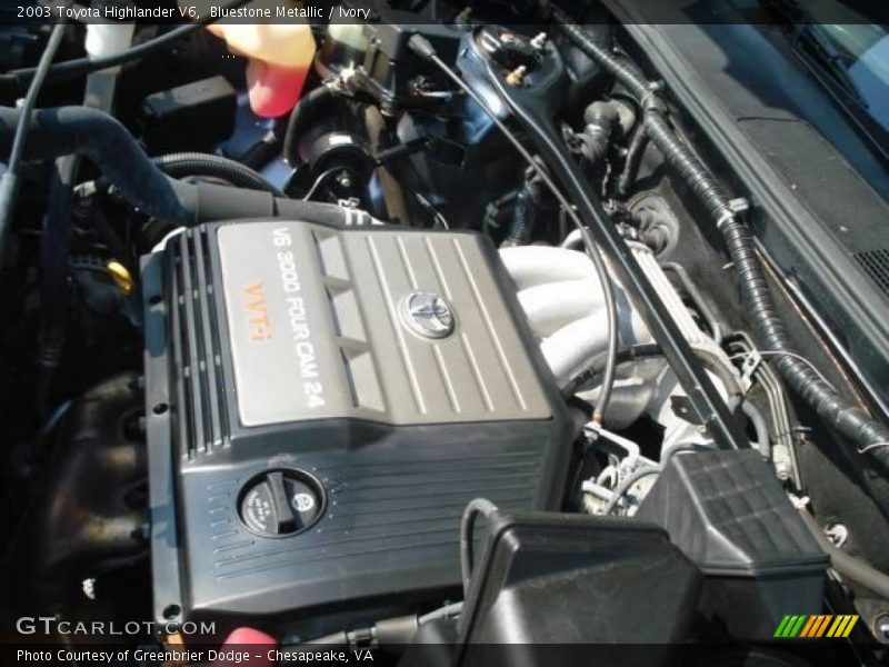 Bluestone Metallic / Ivory 2003 Toyota Highlander V6