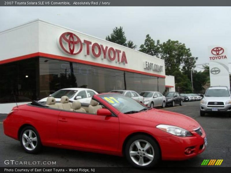 Absolutely Red / Ivory 2007 Toyota Solara SLE V6 Convertible