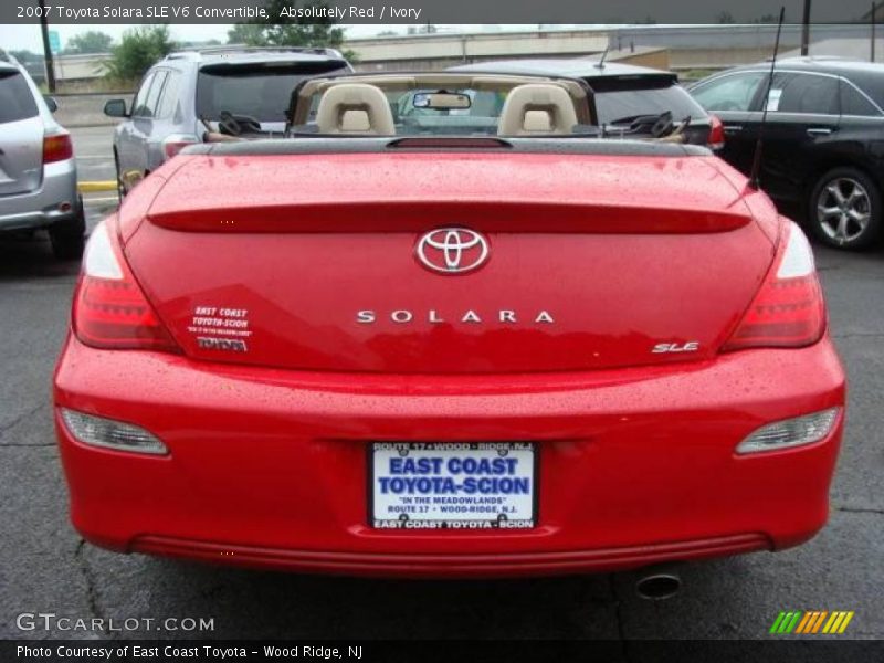 Absolutely Red / Ivory 2007 Toyota Solara SLE V6 Convertible