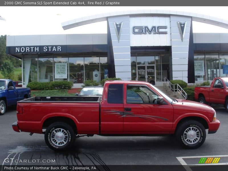 Fire Red / Graphite 2000 GMC Sonoma SLS Sport Extended Cab 4x4
