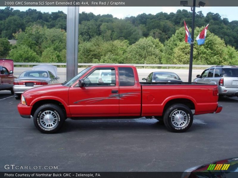 Fire Red / Graphite 2000 GMC Sonoma SLS Sport Extended Cab 4x4