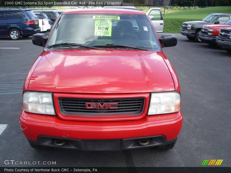 Fire Red / Graphite 2000 GMC Sonoma SLS Sport Extended Cab 4x4