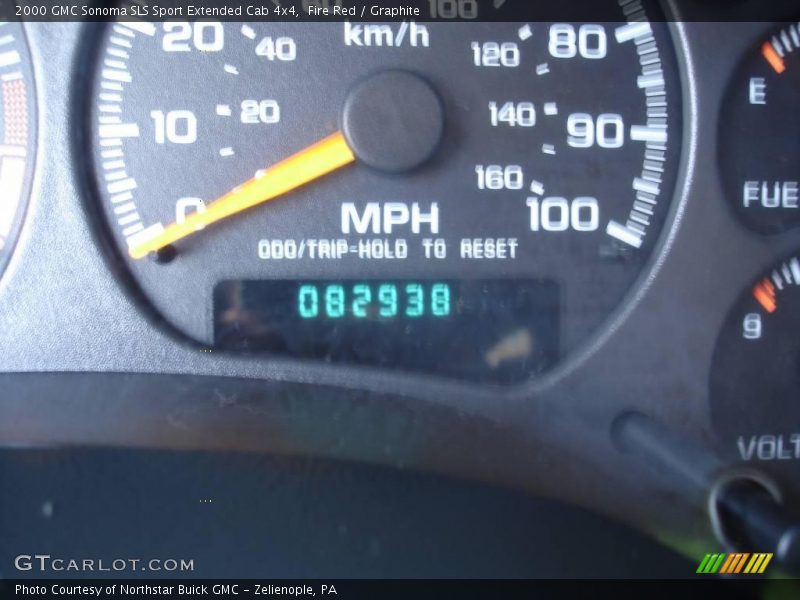 Fire Red / Graphite 2000 GMC Sonoma SLS Sport Extended Cab 4x4