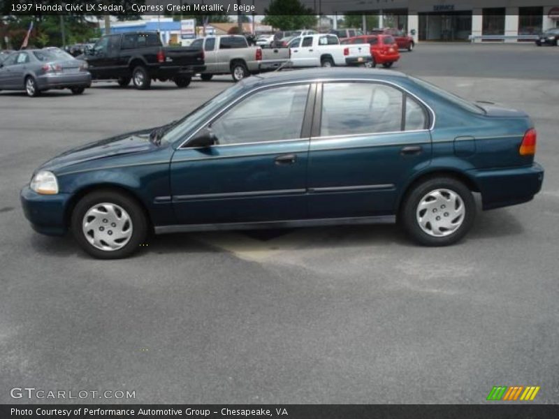 Cypress Green Metallic / Beige 1997 Honda Civic LX Sedan