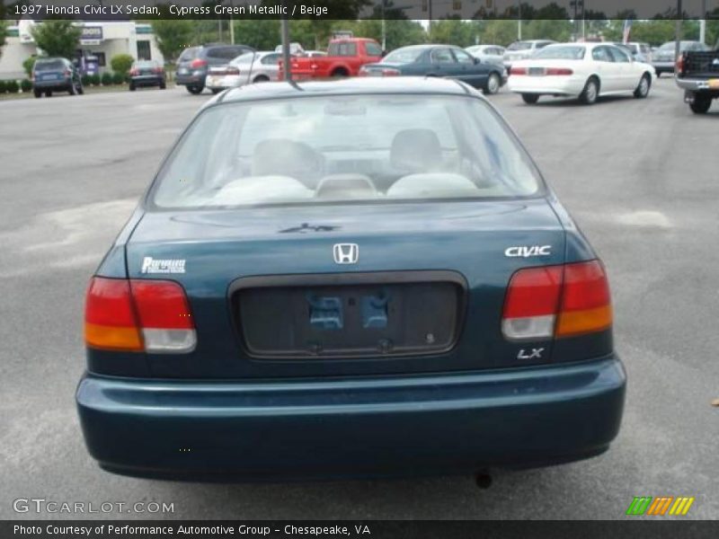 Cypress Green Metallic / Beige 1997 Honda Civic LX Sedan