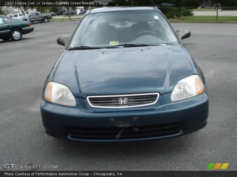 Cypress Green Metallic / Beige 1997 Honda Civic LX Sedan