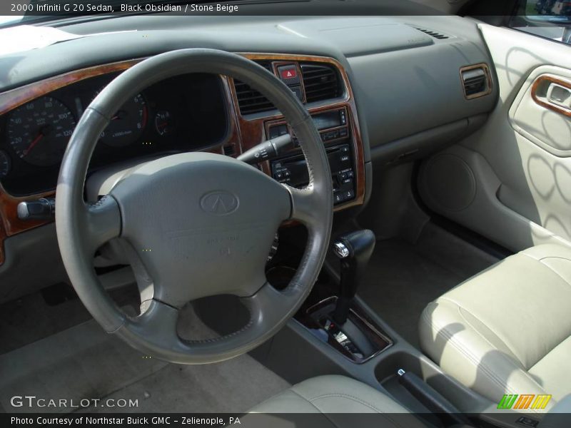 Black Obsidian / Stone Beige 2000 Infiniti G 20 Sedan