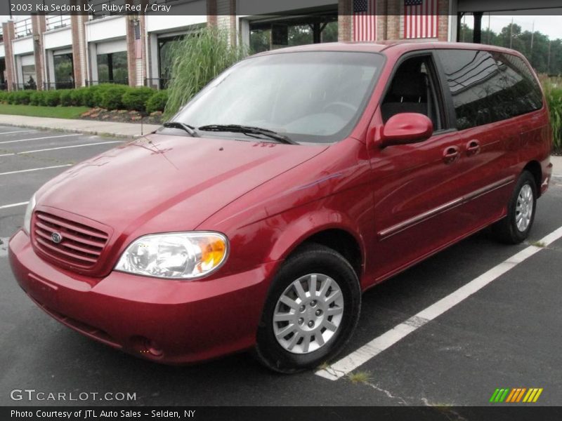 Ruby Red / Gray 2003 Kia Sedona LX