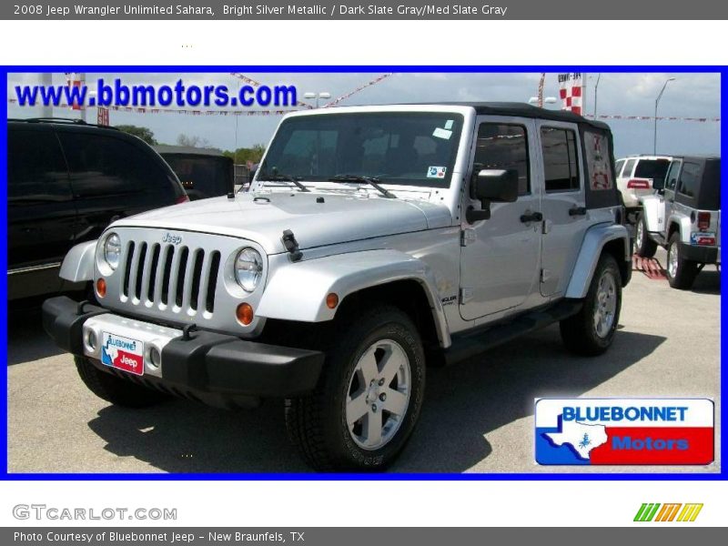 Bright Silver Metallic / Dark Slate Gray/Med Slate Gray 2008 Jeep Wrangler Unlimited Sahara