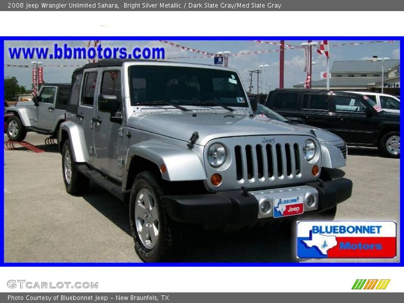 Bright Silver Metallic / Dark Slate Gray/Med Slate Gray 2008 Jeep Wrangler Unlimited Sahara