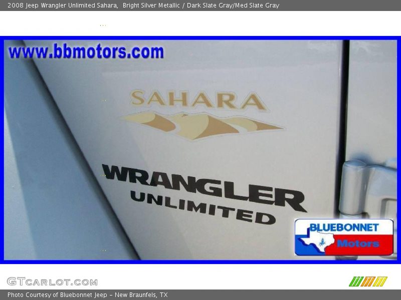 Bright Silver Metallic / Dark Slate Gray/Med Slate Gray 2008 Jeep Wrangler Unlimited Sahara