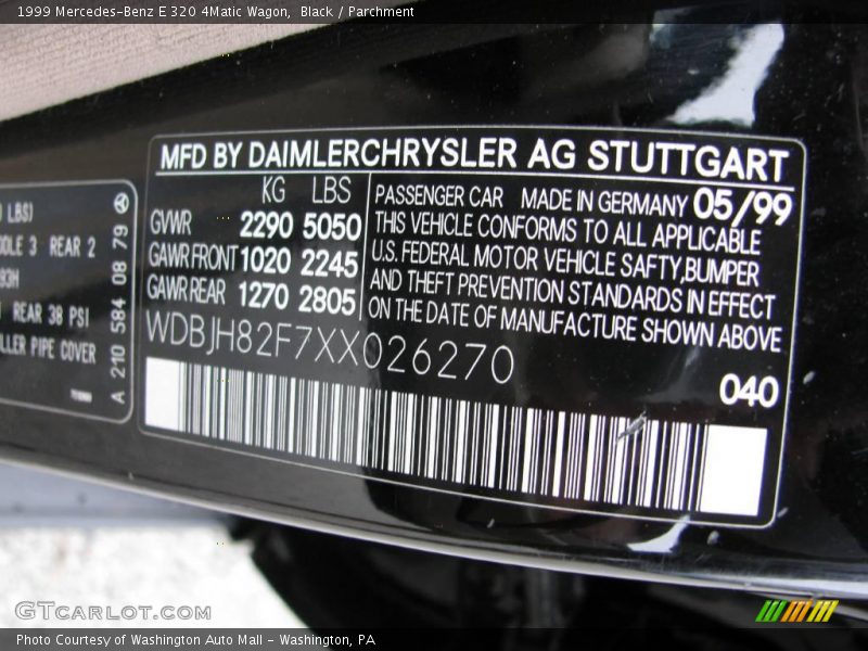 Black / Parchment 1999 Mercedes-Benz E 320 4Matic Wagon