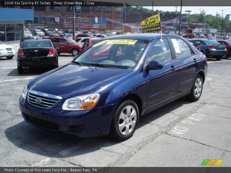 Deep Ocean Blue / Gray 2008 Kia Spectra EX Sedan