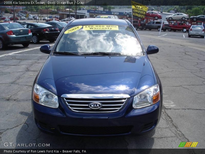 Deep Ocean Blue / Gray 2008 Kia Spectra EX Sedan