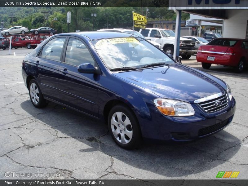Deep Ocean Blue / Gray 2008 Kia Spectra EX Sedan