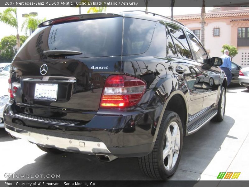 Obsidian Black Metallic / Ash Grey 2007 Mercedes-Benz ML 500 4Matic