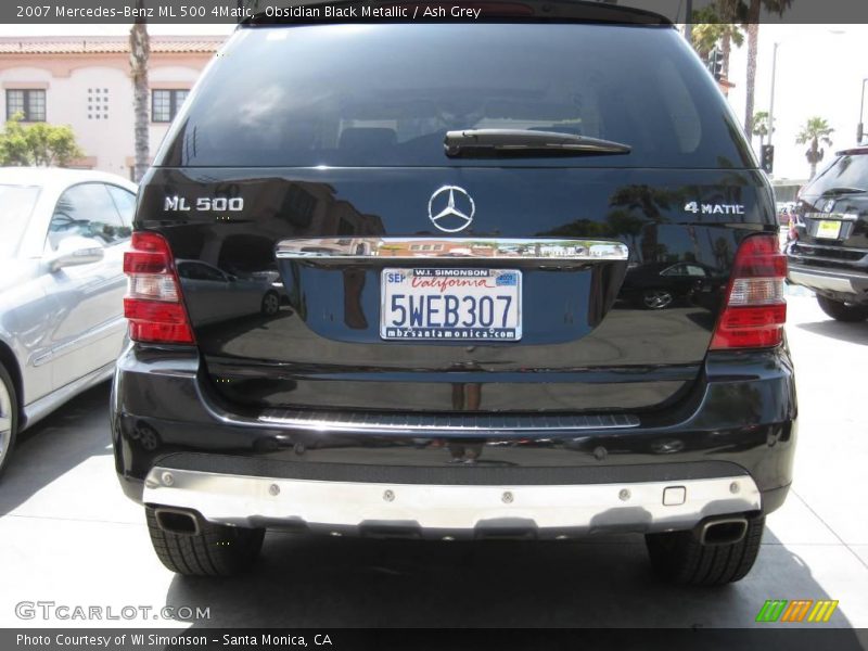 Obsidian Black Metallic / Ash Grey 2007 Mercedes-Benz ML 500 4Matic