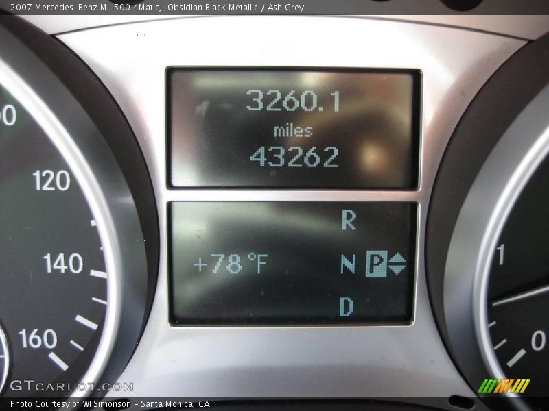 Obsidian Black Metallic / Ash Grey 2007 Mercedes-Benz ML 500 4Matic